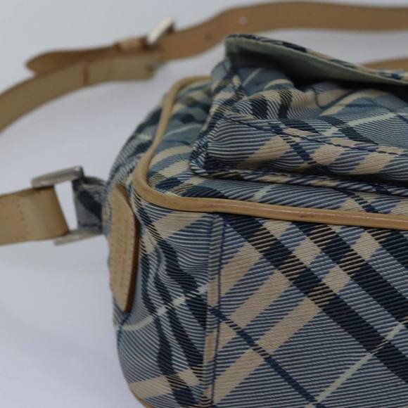BURBERRY Nova Check Blue Label Shoulder Bag Nylon Blue Auth bs16102 - Picture 9 of 16